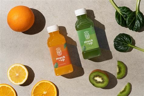 Premium PSD | Fruit juice bottle mockup design