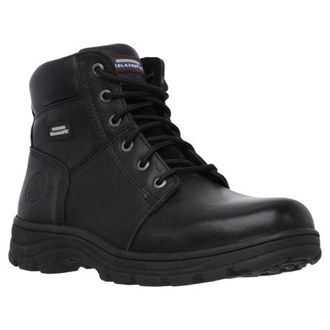 Skechers Workshire - Condor Men Size 11 Black Leather Work Boot-77010-11 - The Home Depot