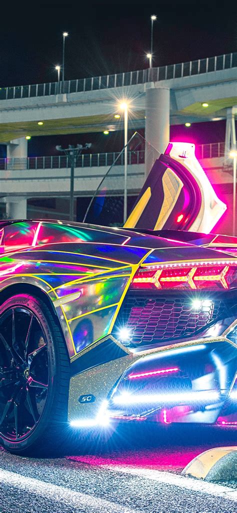 1125x2436 Neon Lights Lamborghini Iphone XS,Iphone 10,Iphone X HD 4k Wallpapers, Images ...