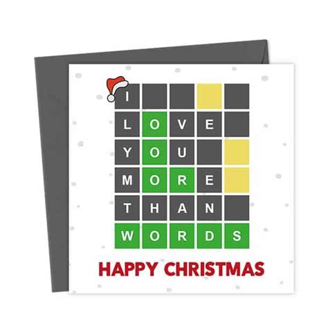 I Love You More Than Words Happy Christmas Wordle Card - Christmas Card