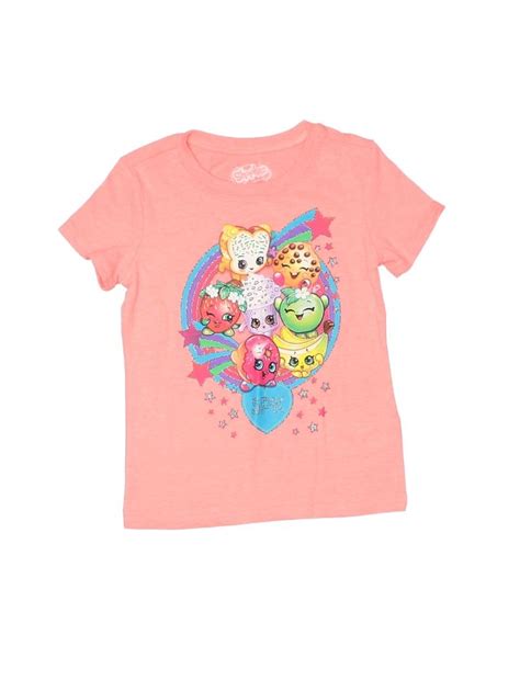 Shopkins Short Sleeve T-Shirt: Pink Solid Tops - Size 4 | Shopkins ...