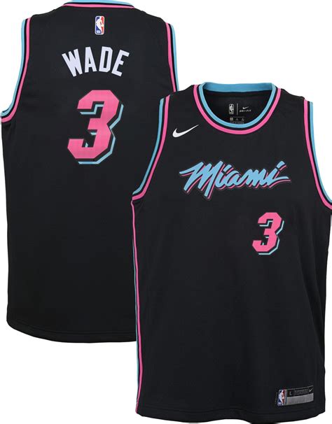 Nike Youth Miami Heat Dwyane Wade Dri-FIT City Edition Swingman Jersey, Black | Miami heat