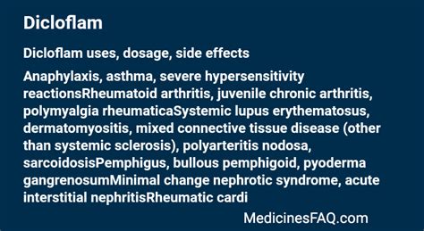 Dicloflam: Uses, Dosage, Side Effects, FAQ - MedicinesFAQ