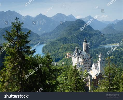 Neuschwanstein Castle In Bavarian Alps, Germany. Stock Photo 126207713 ...