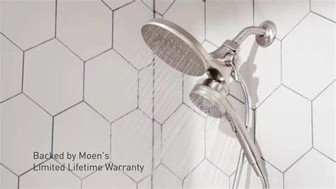 MOEN Attract with Magnetix 6-Spray 6.75 in. Dual Wall Mount Fixed and Handheld Shower Head in ...