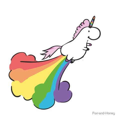 "Unicorn Rainbow Fart" Stickers by Fox-and-Honey | Redbubble