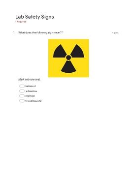 Lab Safety Symbols Quiz by Hemlock Science Shop | TpT