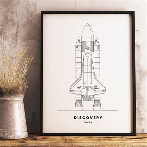 Space Discovery Nasa Space Shuttle Modern Blueprint Poster Instant ...