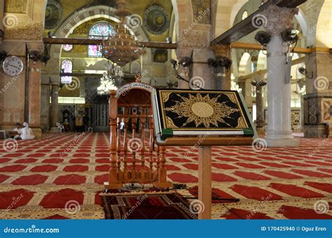 Inside the Mosque of Al Aqsa, Jerusalem Editorial Image - Image of ...