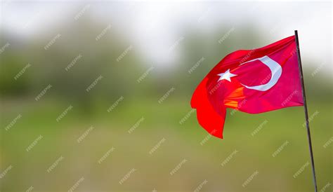 Premium Photo | A red flag with a white star on it