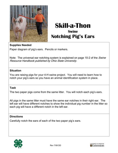 Skill-a-thon: Notching Pig's Ears - Missouri 4-H