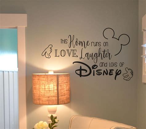 Disney Wall Decal Quote This Home Runs on Love Laughter and | Etsy | Disney wall decals, Disney ...