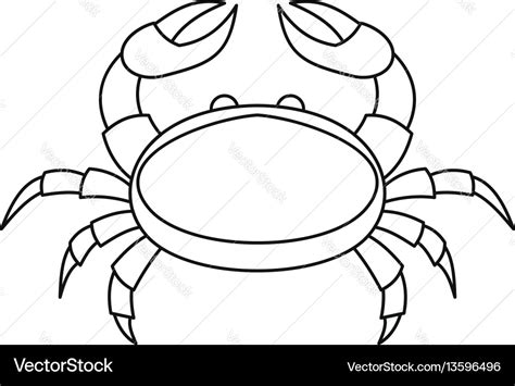 Crab icon outline style Royalty Free Vector Image