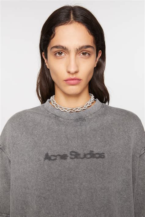Acne Studios - T-shirt faded logo - Relaxed fit - Faded Grey