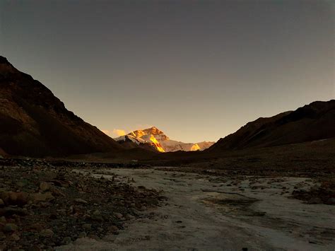 Sunset at Mount Everest Base Camp, Tibet. : travel