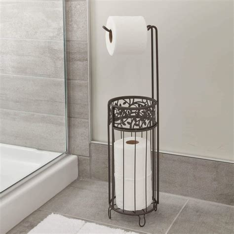 iDesign Vine Free Standing Toilet Paper Holder for Bathroom - Bronze ...