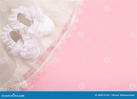 Christening Background With Baptism Baby Dress And Cross On Pink Background Royalty-Free Stock ...