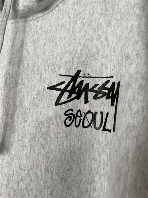 Vintage Stussy Grey Seoul Hoodie | Grailed