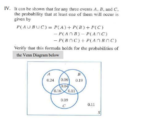 Solved IV. It can be shown that for any three events A, B, | Chegg.com