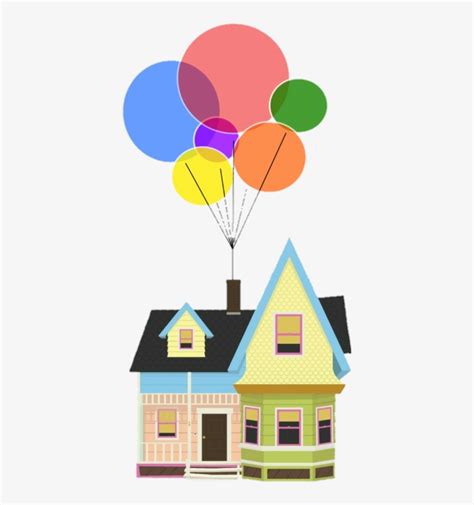 Up Movie Pixar Colorful Rainbow Home House Balloons - House From Disney's Up - Free Transparent ...