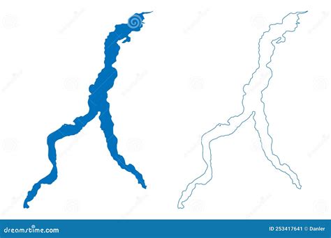 Lake Como Italian Republic, Italy Map Vector Illustration, Scribble ...