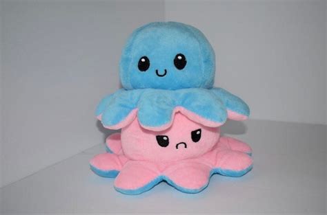 Reversible Flip Octopus Plush Soft Stuffed Toys Pink and Light | Etsy