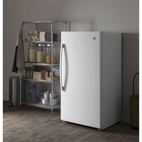 GE Garage Ready 17.3 cu. ft. Frost Free Defrost Upright Freezer in White FUF17DLRWW - The Home Depot