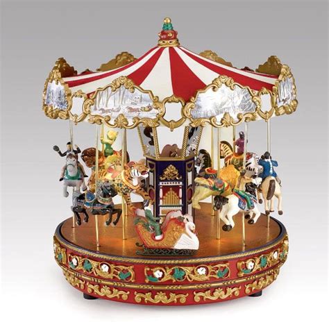 The Grand Carousel Music Box w/Moving Horses-See VIDEO! | Carousel musical, Music box, Mr christmas