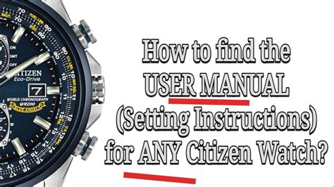 Citizen Watch Manual Eco Drive