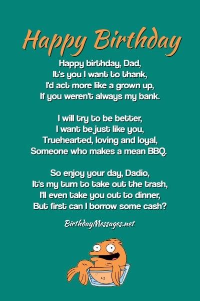 Funny Birthday Wishes For Dad