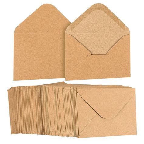 Mailroom Supplies Kraft Invitation Envelope A2 Size 100 Pcs by Secret Life 4-3/8 x 5-3/4 Inches ...