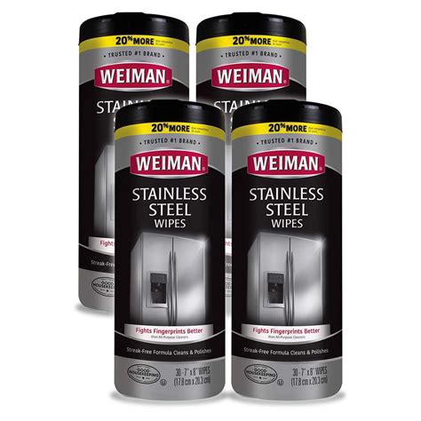 Weiman Stainless Steel Cleaner Wipes, 30 Count (4 Pack) - Walmart.com ...