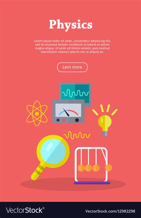 Physics web banner website template Royalty Free Vector