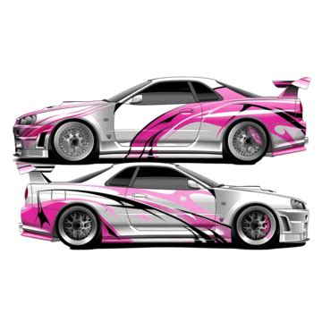 Pink White Sporty Car Decal Stickers, Sporty, Sports, Car PNG Transparent Image and Clipart for ...