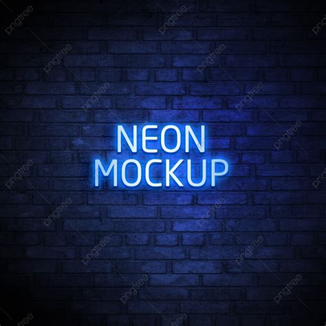 Neon Wall Logo Mockup Design Template Download on Pngtree