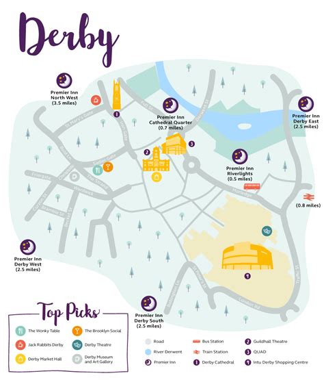 Map Of Derby City Centre - Map Of United States With Capitals