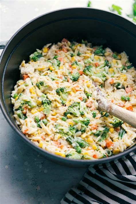 One pot creamy orzo pasta with plenty of veggies and an easy parmesan ...