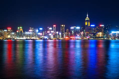 Wallpaper : Hong Kong, Victoria Harbour, sea, night, lights, metropolis, skyscrapers 2500x1667 ...