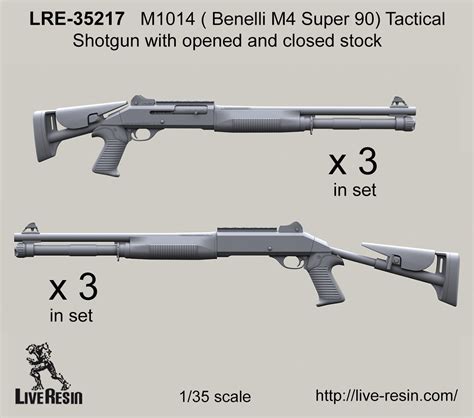 M1014 ( Benelli M4 Super 90) Tactical Shotgun with opened and closed stock