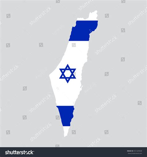 Israel Map Painted Color Flag Stock Vector (Royalty Free) 551429038 | Shutterstock