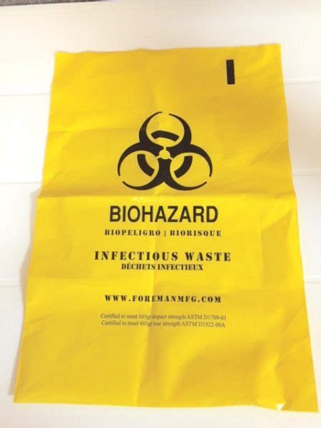 Biohazard Bags Yellow • Foreman Safety Supplies and Personal Protection Kits