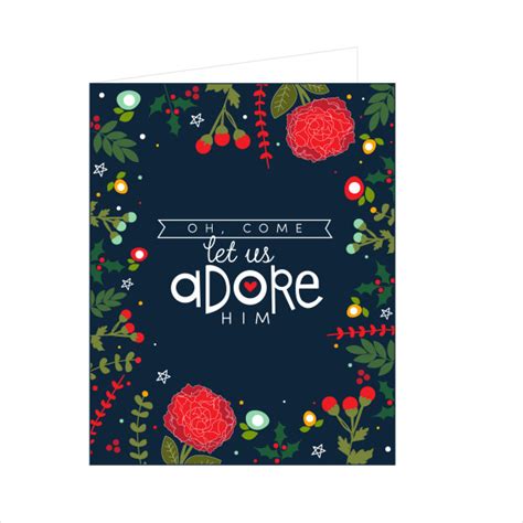 Oh, Come Let Us Adore Him Printable Christmas Cards - Kiki & Company