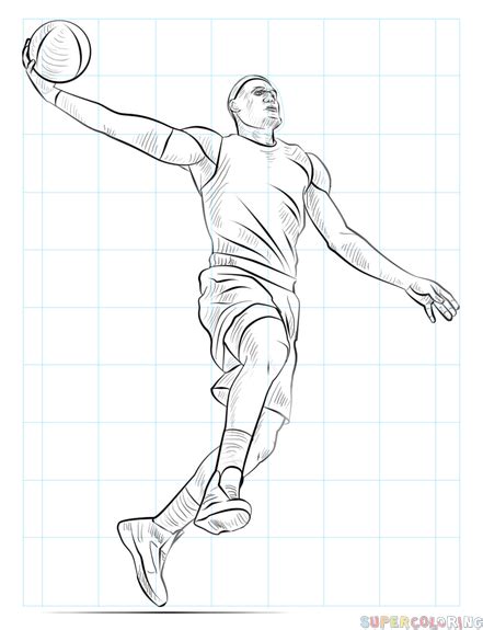 How to draw a basketball player dunking | Step by step Drawing tutorials