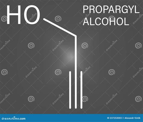 Propargyl Alcohol Molecule. Skeletal Formula. Chemical Structure Cartoon Vector | CartoonDealer ...