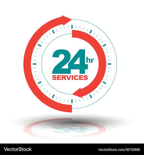 24 hours services banner Royalty Free Vector Image