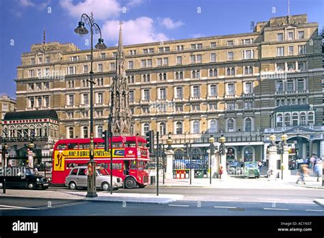 The Charing Cross hotel and train station entrance in London Stock ...