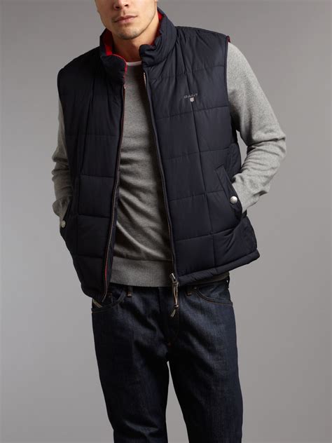 Gant Quilted Gilet in Blue for Men | Lyst