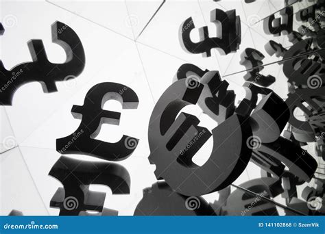 Euro and Pound Currency Symbol with Many Mirroring Images Stock Photo - Image of business ...