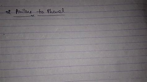 Aniline to phenol reaction class 12 || Aniline to phenol conversion ...