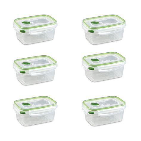 Sterilite 4.5 Cup Rectangle Ultra-Seal Food Storage Container, Green (6 ...